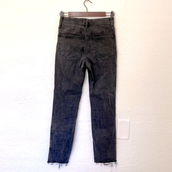 Madewell Stovepipe Distressed Mid Rise Gray Jeans, Size 25 - Picture 3 of 5